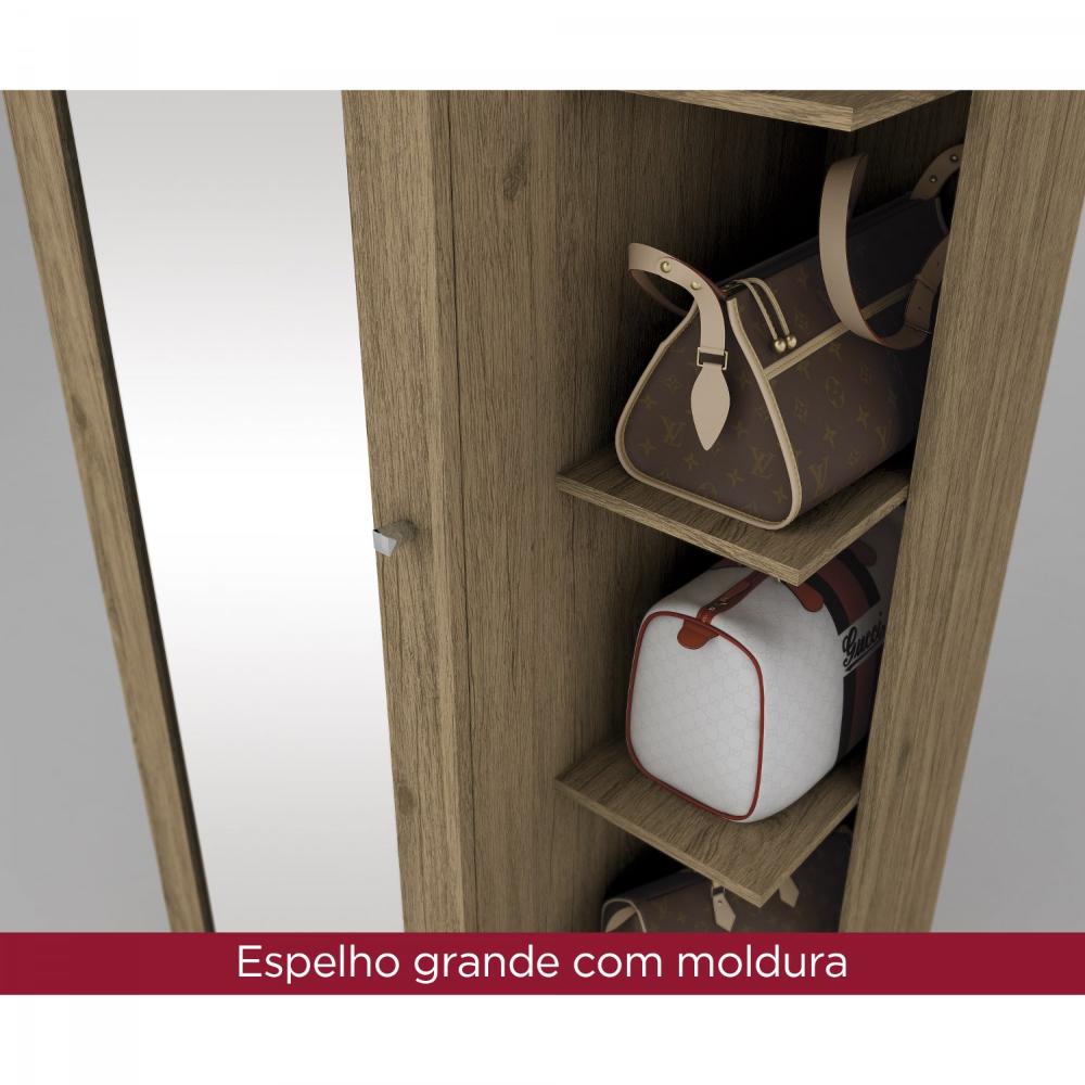 Miniatura Sapateira com Espelho 1 Porta Happy Espresso Móveis Rústico Sapateira 1 Porta com Espelho Happy Espresso Móveis Rústico