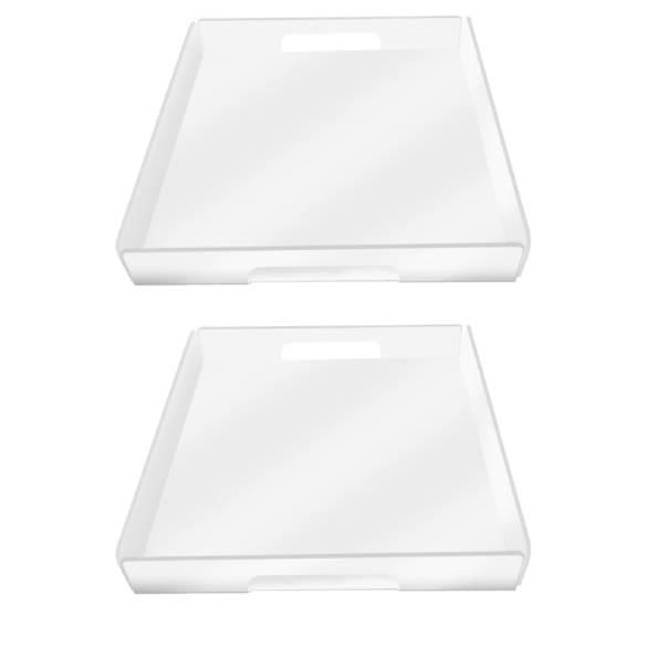 Miniatura Kit 2 Bandejas Organizadoras Acrílico 18X18Cm Transparente