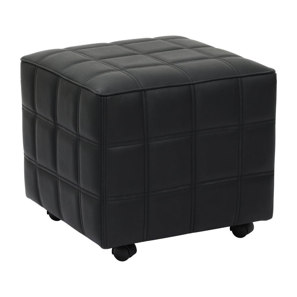 Miniatura Puff Almofada Quadrado para Quarto Pt Preto