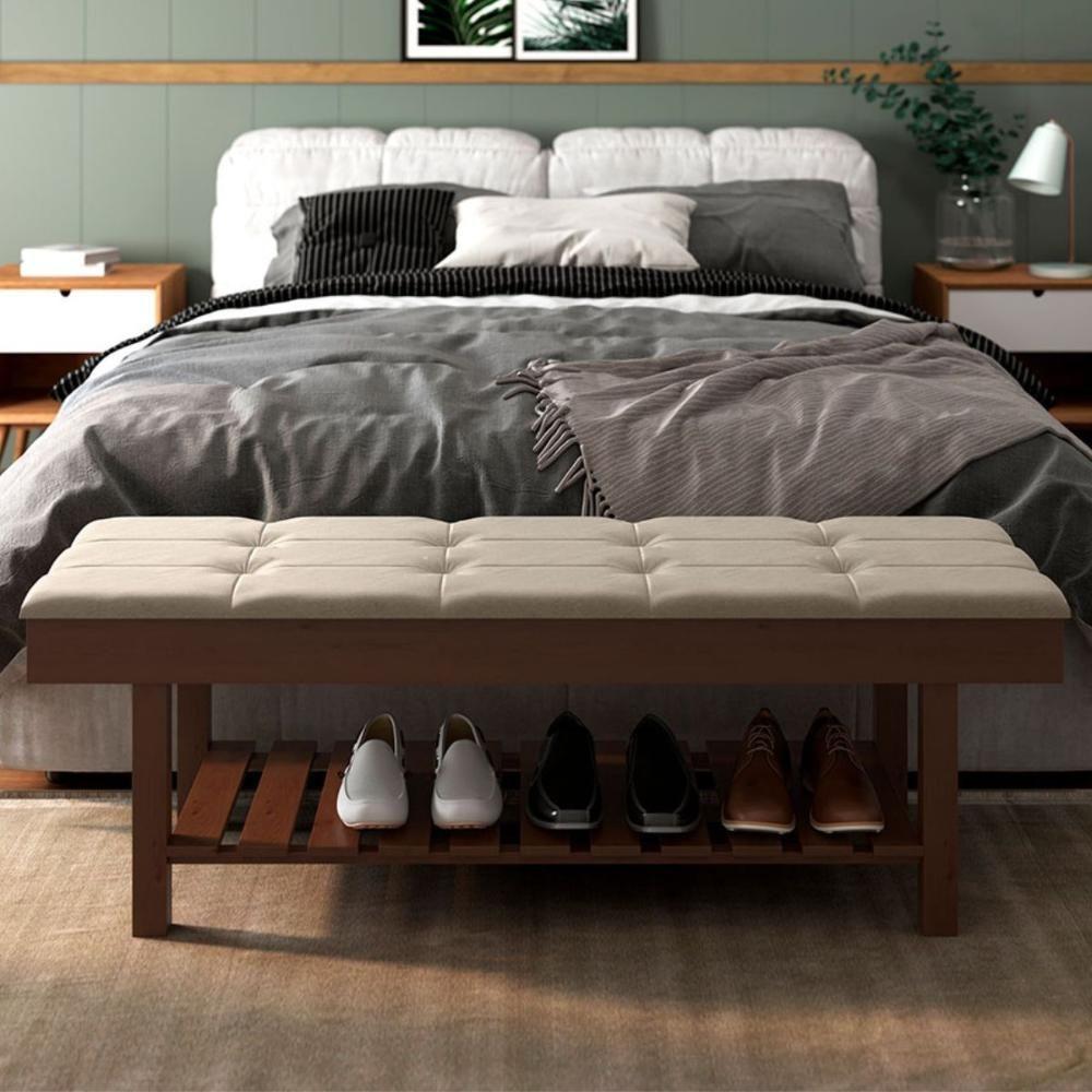 Miniatura Banco Almofadado Sapateira Roma Bege