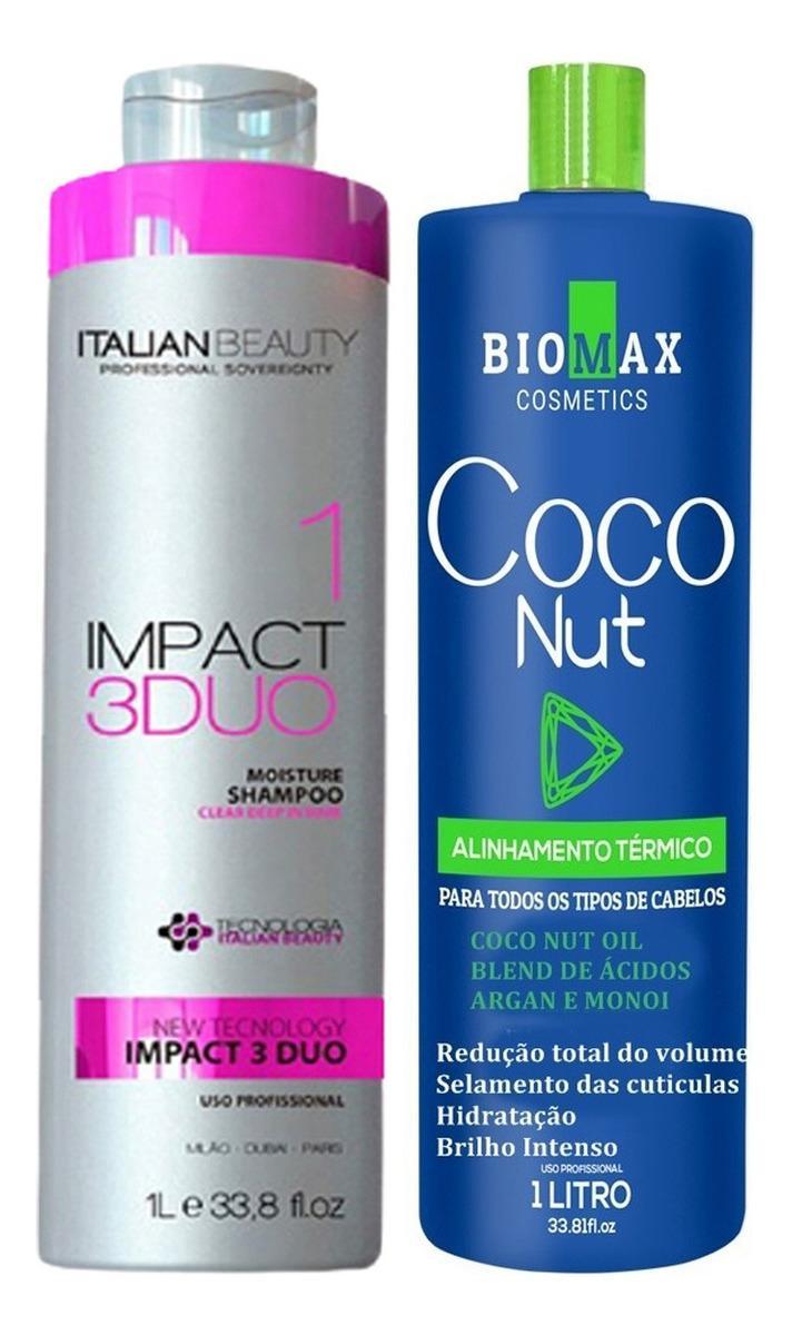 Miniatura Kit Escova Progressiva Biomax Coconut Liso Detok Orgânica