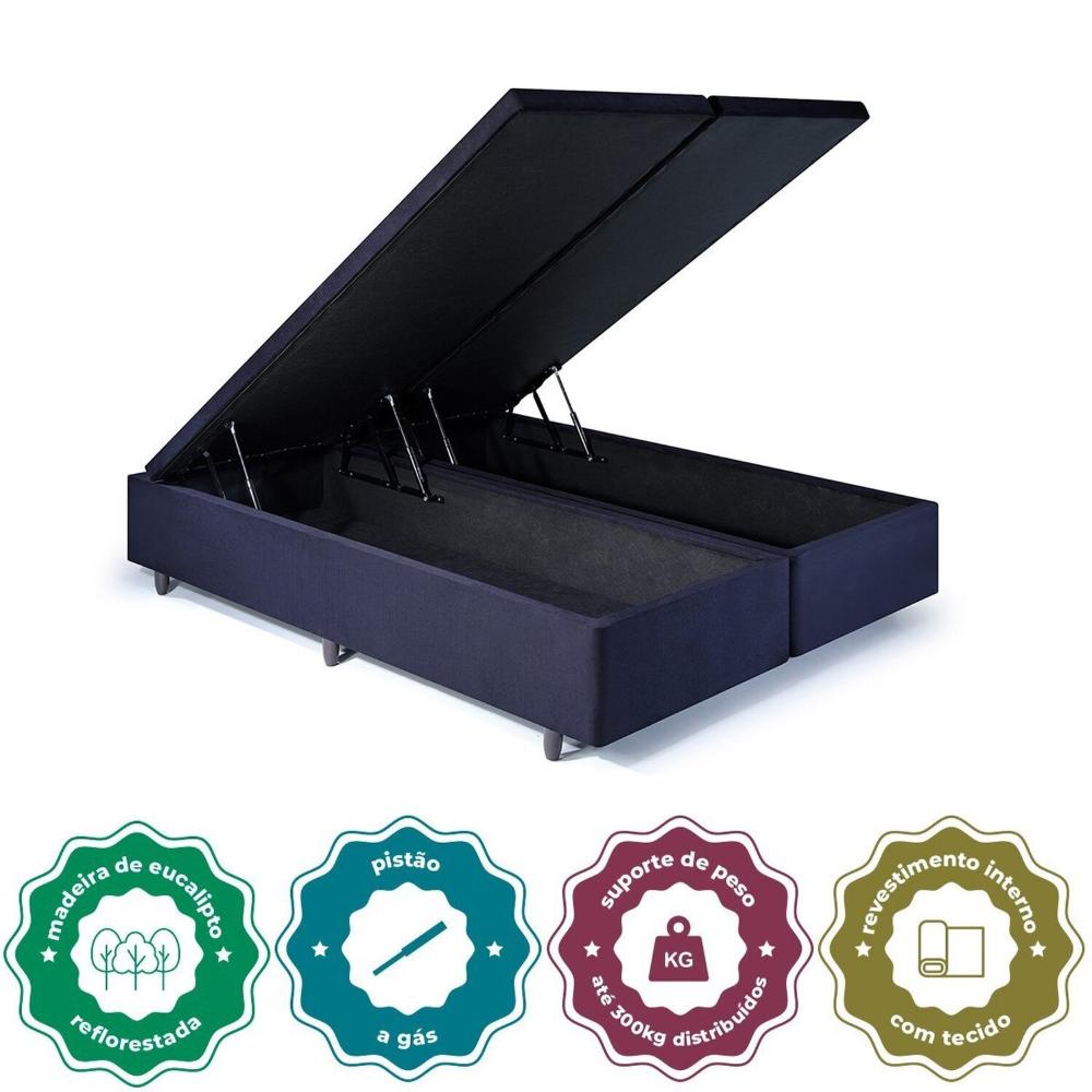 Miniatura Cama Box Baú King 193cm x 203 cm Preto