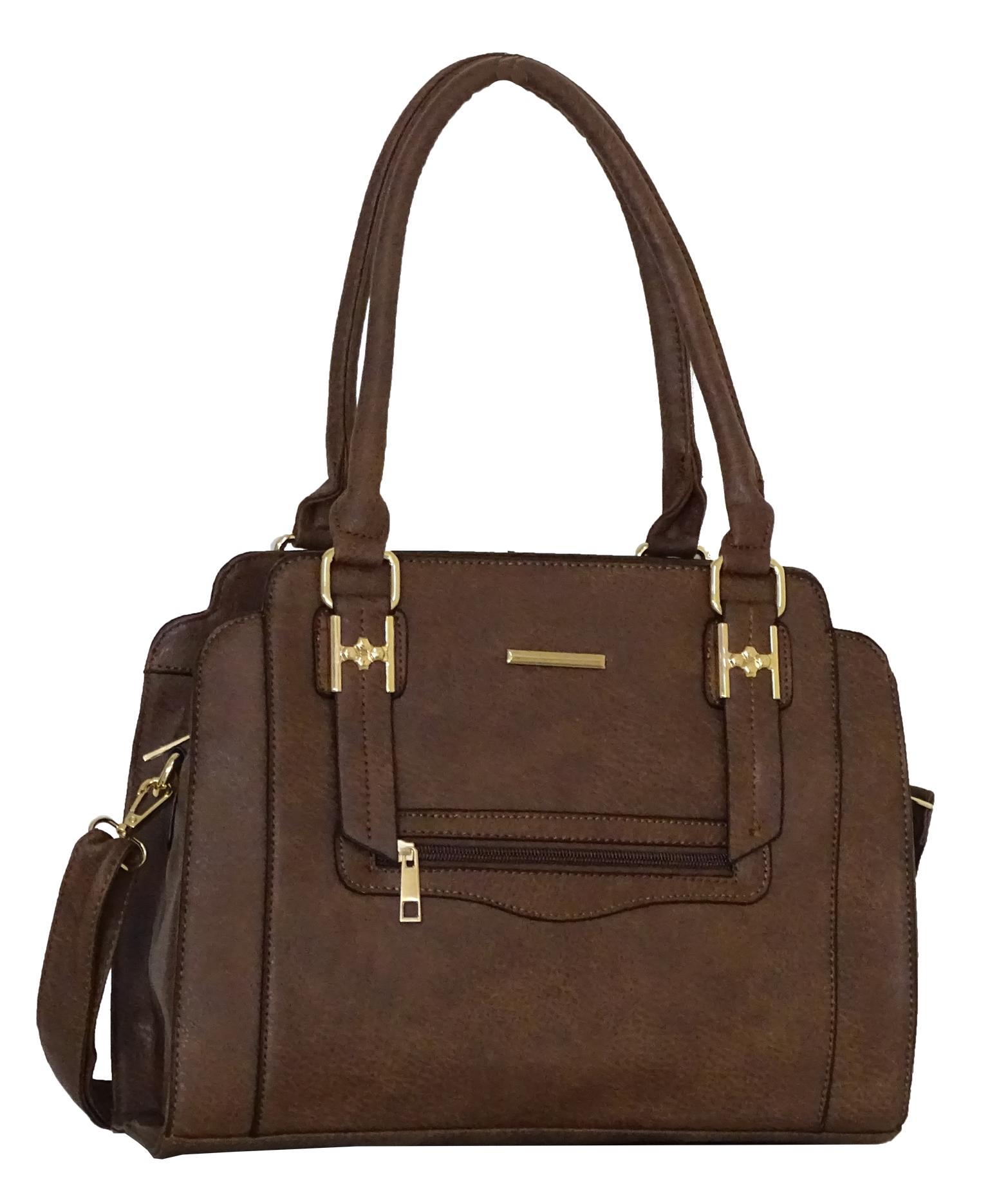 Miniatura Bolsa feminina ombro média alça transversal - marrom