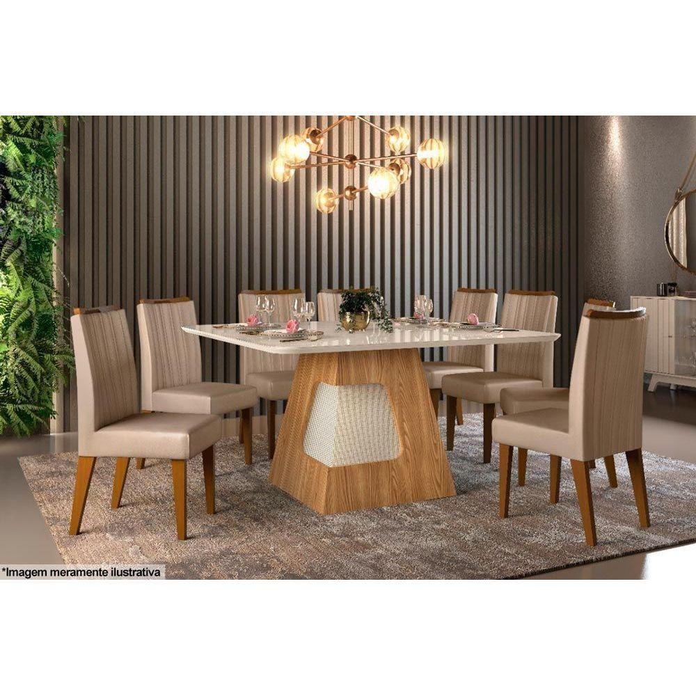 Miniatura Cadeira Sala de Jantar Isis Kit 6 Un Ipê Veludo Nav