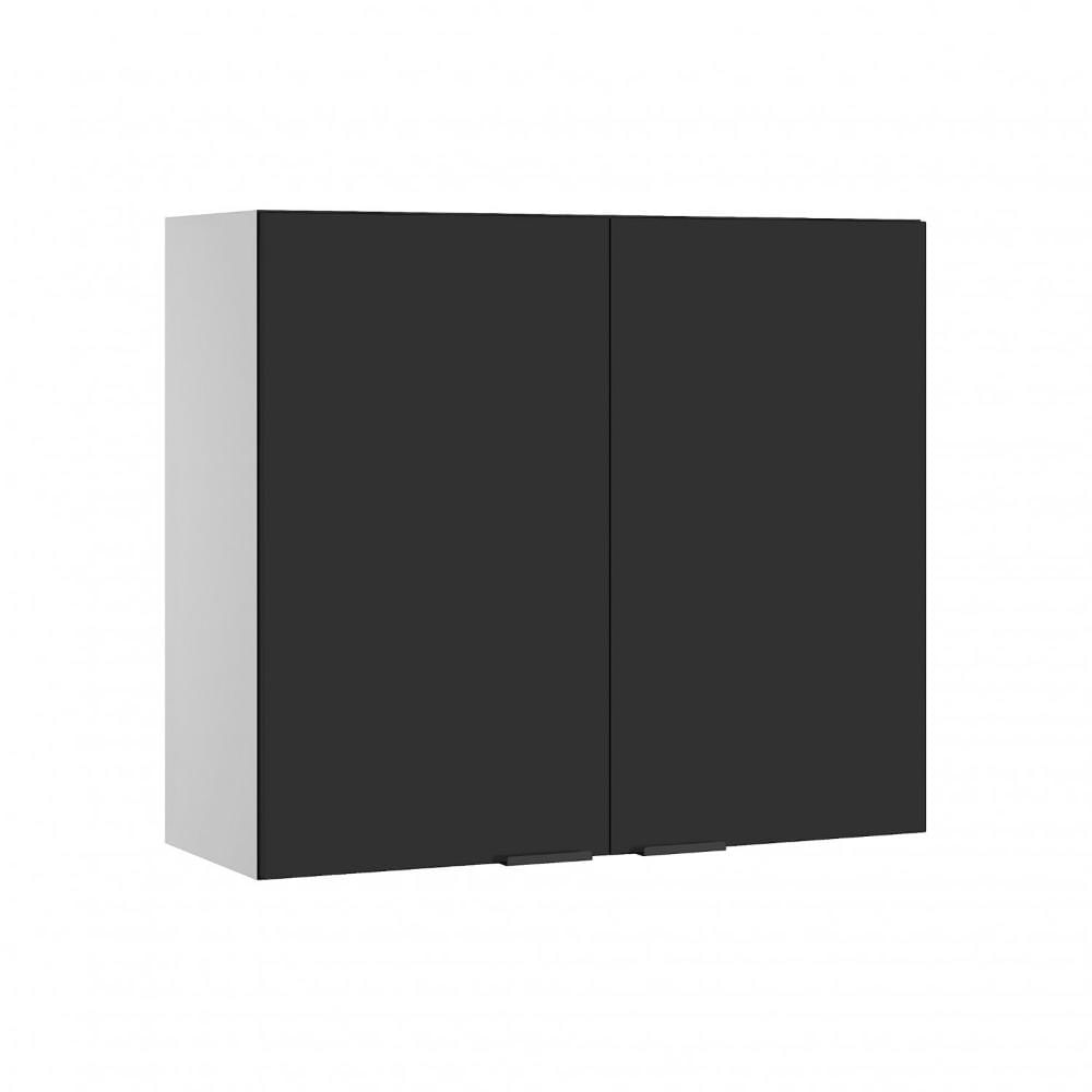 Miniatura Armário Aéreo 2 Portas com Dobradiças Slow Motion Exclusive Itatiaia Preto Matte