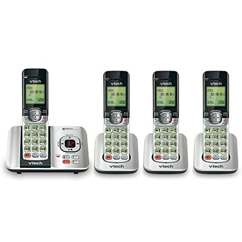 Miniatura Telefone Sem fio VTech Atendimento Identificação de Chamadas Em Espera 4 Aparelhos Prateado