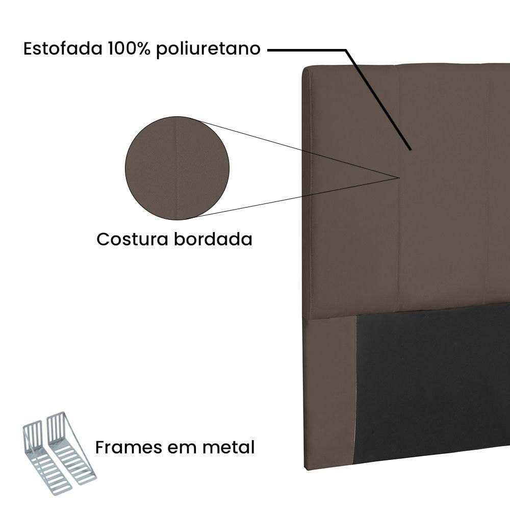 Miniatura Cabeceira Casal 1,40m Ravenna Suede Caramelo