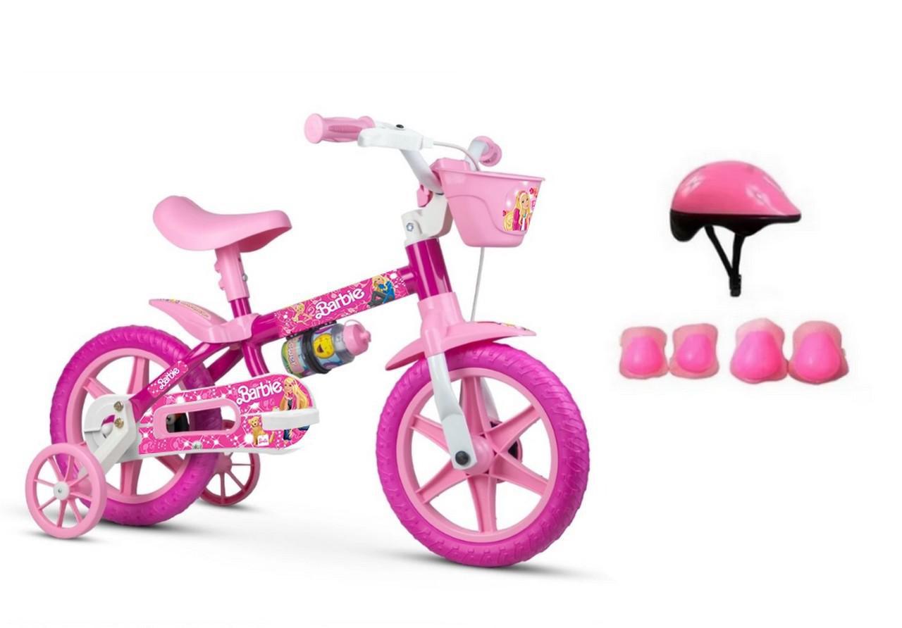 Miniatura Bicicleta Barbie Aro 12 Capacete E Proteção