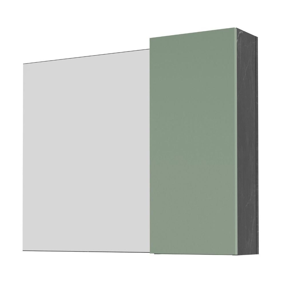 Miniatura Espelheira para Banheiro 80cm 60cm x 17cm Mármore Lunar/Verde Mar