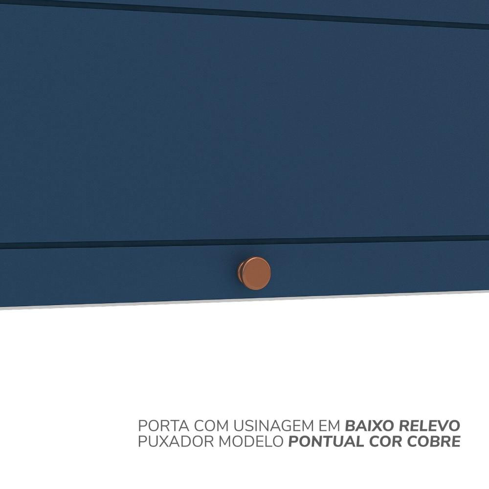 Miniatura Armário Aéreo 1 Porta Basculante Pérola Yescasa Branco/Azul