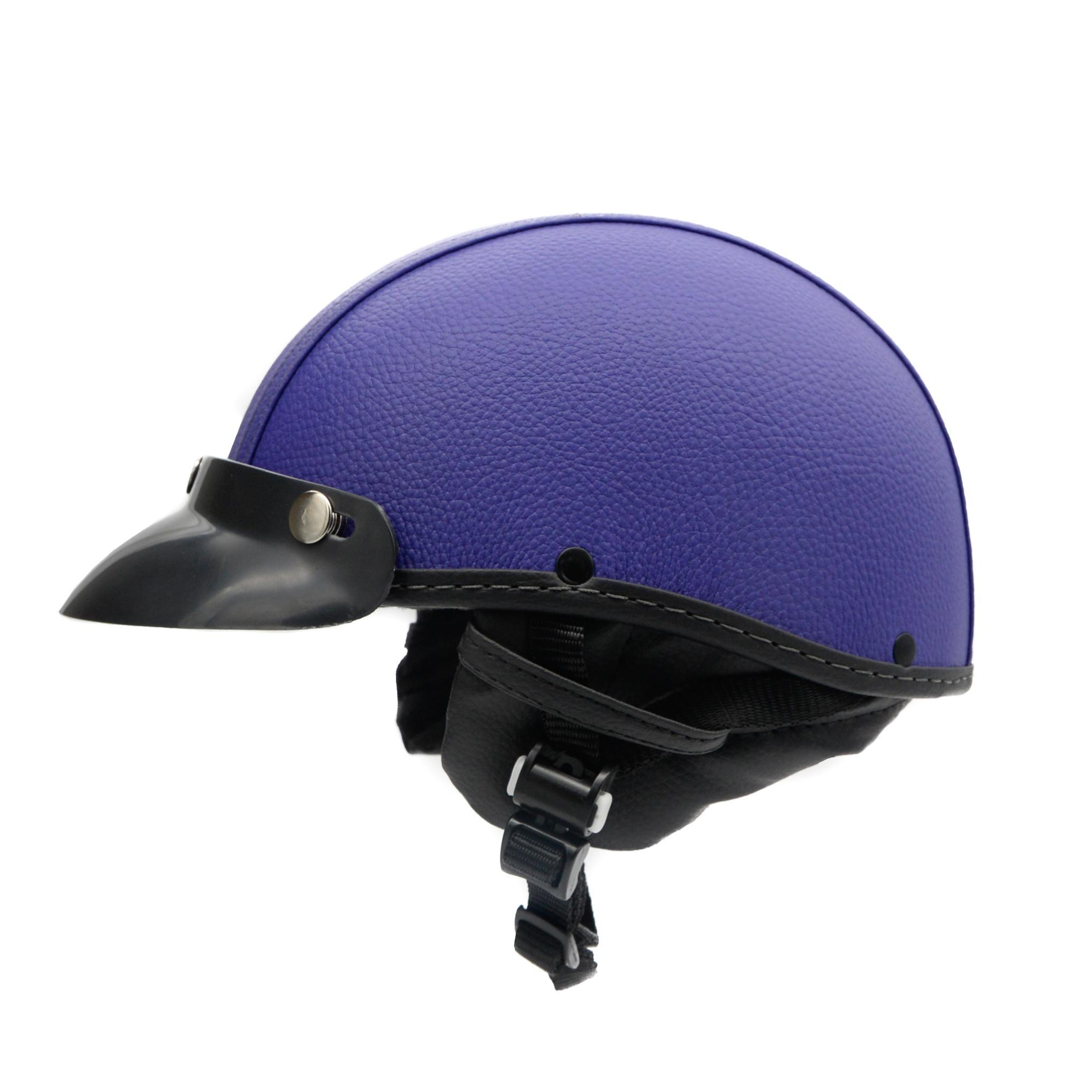 Miniatura Capacete Coquinho Scooter Moto Elétrica Bike Couro Roxo