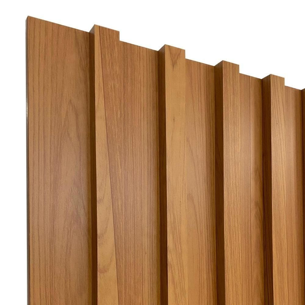 Painel Ripado De Madeira Para Sala Quarto 89x183cm Bairon D03 Freijó - Lyam Decor