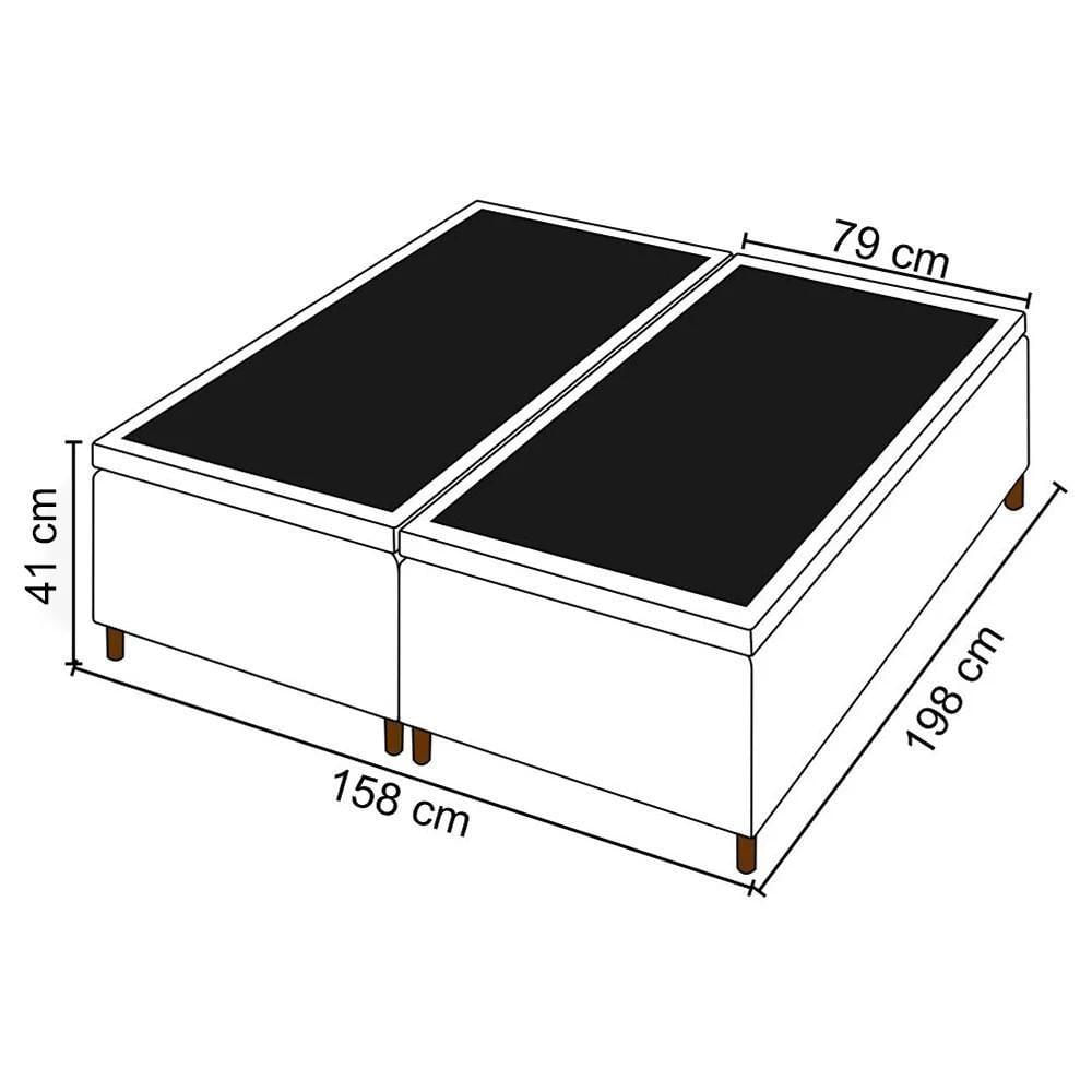 Miniatura Base Cama Box Baú Casal Queen 158cm Hit Z04 Sintético Bege- Mpozenato