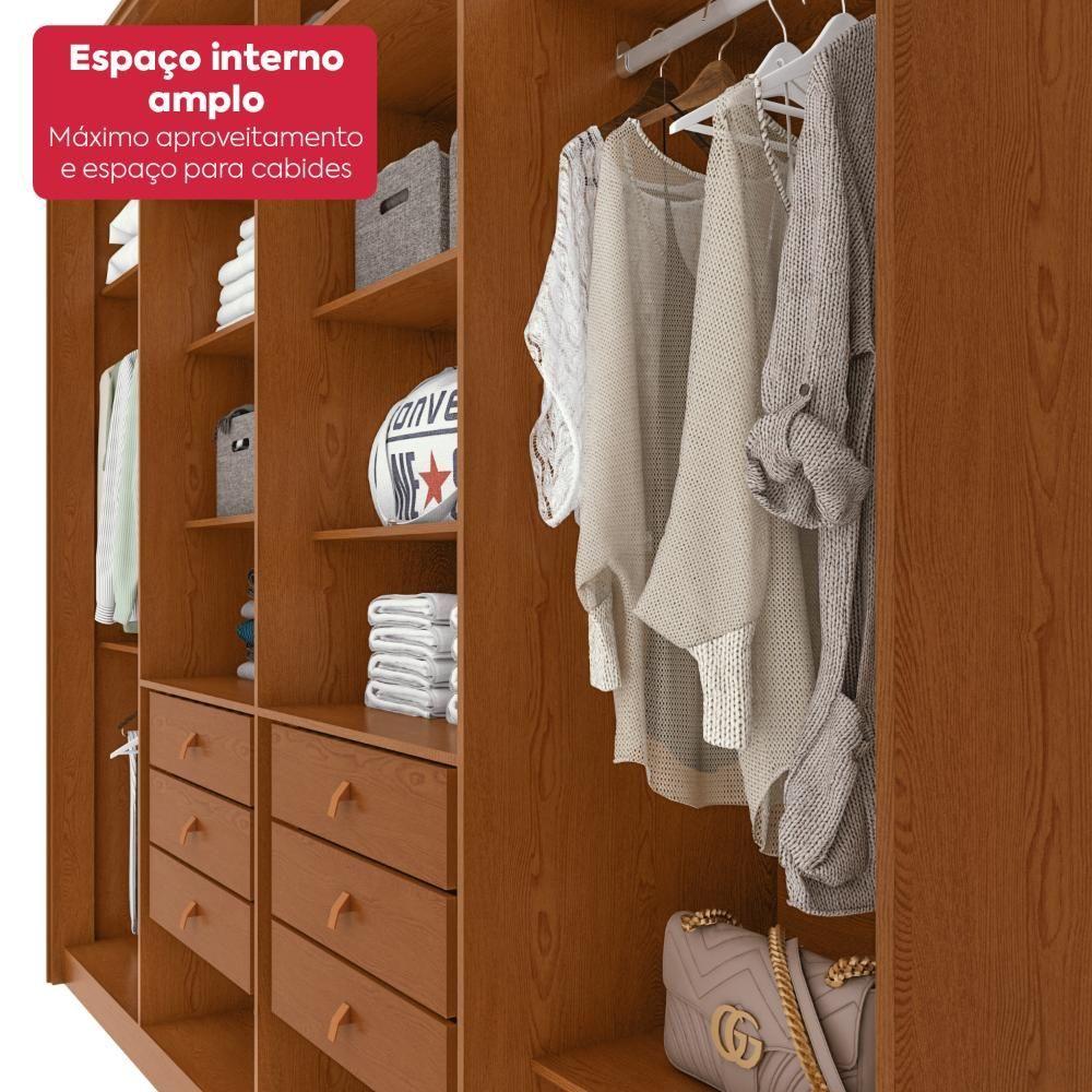 Miniatura Guarda-roupa Casal 100% Mdf 8 Portas Easy Glow Com Espelhos Frassino