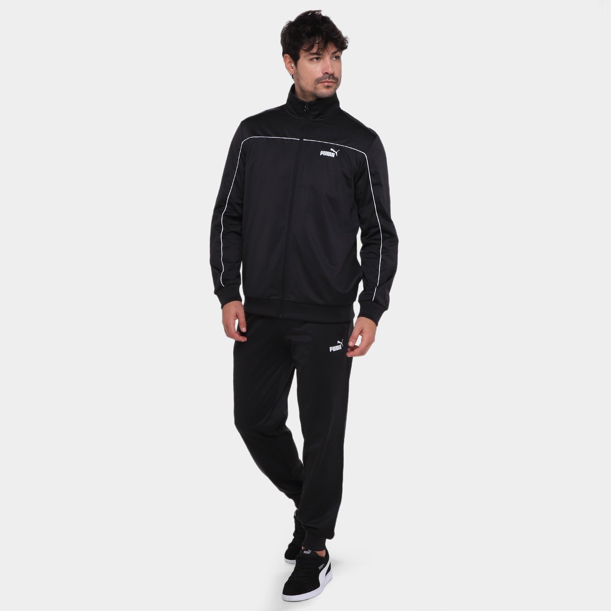 Miniatura Agasalho Puma Poly Piping Suit Masculino Preto - G