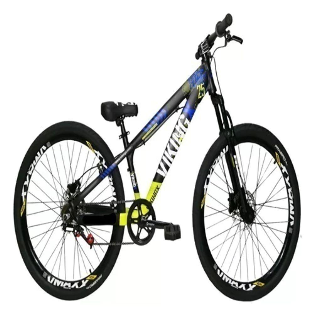 Miniatura Vikingx Tuff 25 Preto Amarelo Whelling Single Freio Hidraulico Vmaxx Liso Com Suspenão Mecanica