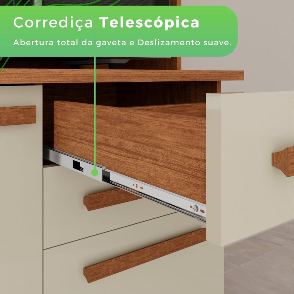 Armário de Cozinha 6 Portas 2 Gavetas Adelle Yescasa Cinamomo/Off-White