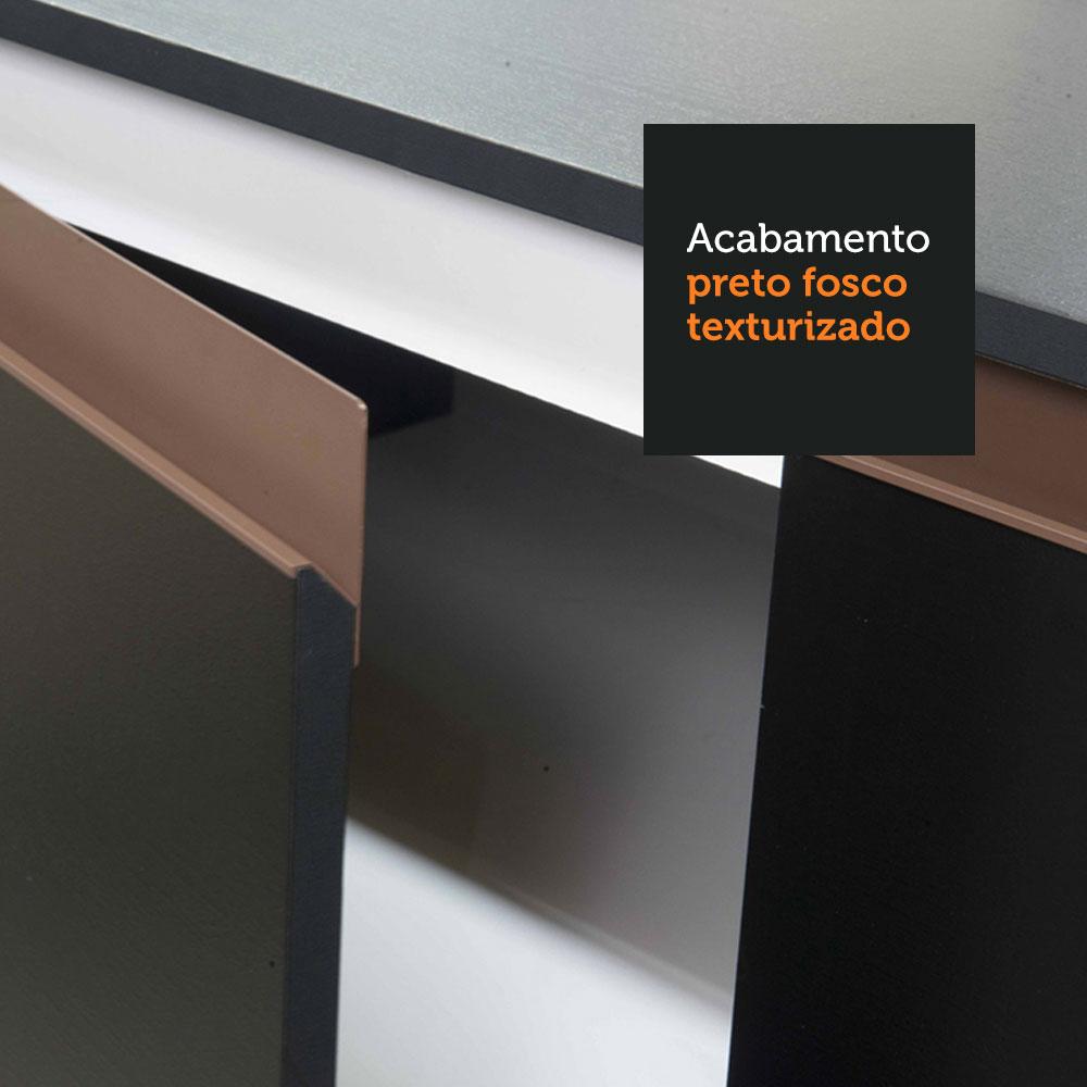 Armário de Cozinha Compacta Madesa Reims com Balcão 5 Portas 3 Gavetas Preto Preto