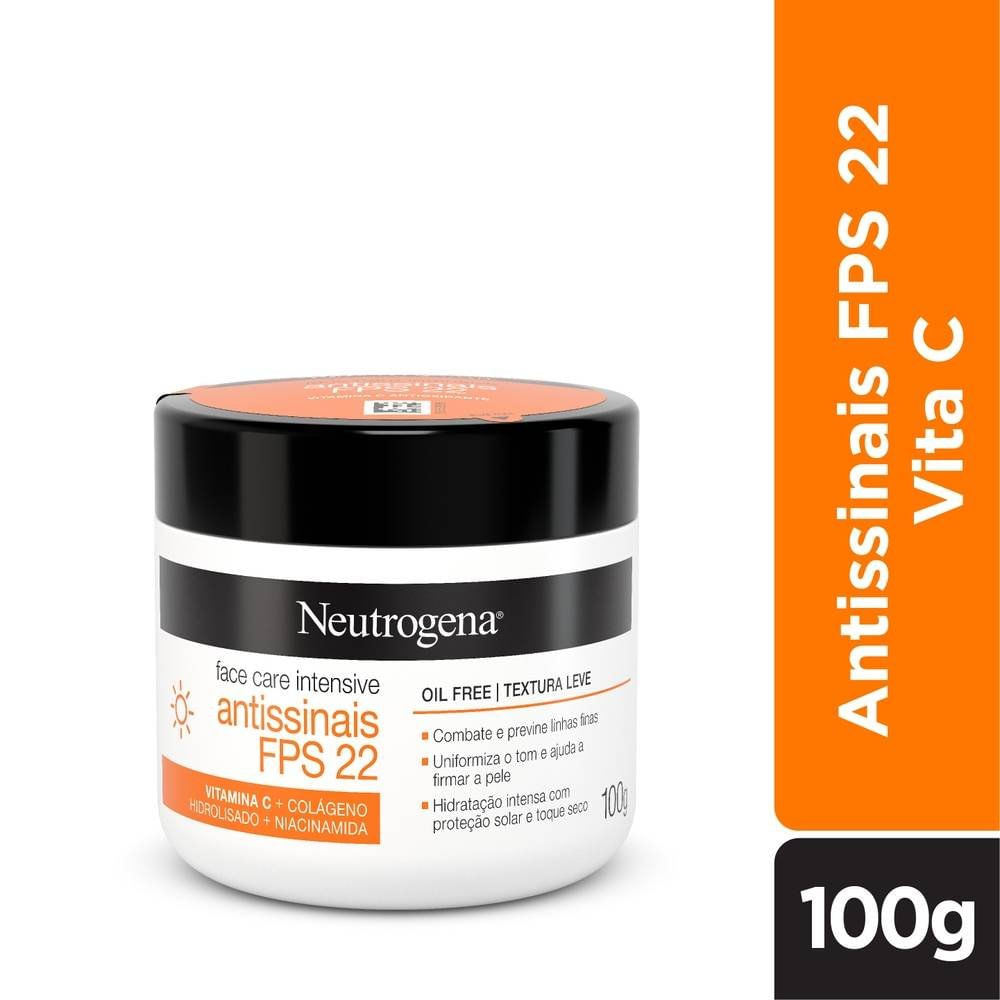 Miniatura Hidratante Facial Neutrogena Face Care Intensive Antissinais Fpss 22 100g