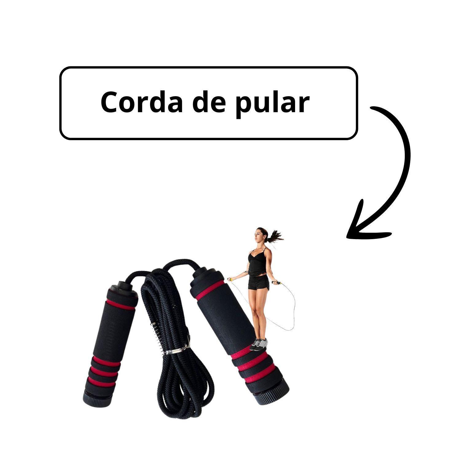 Miniatura Kit 3 Faixas Mini Band + Corda De Pular + Punho De Flexão