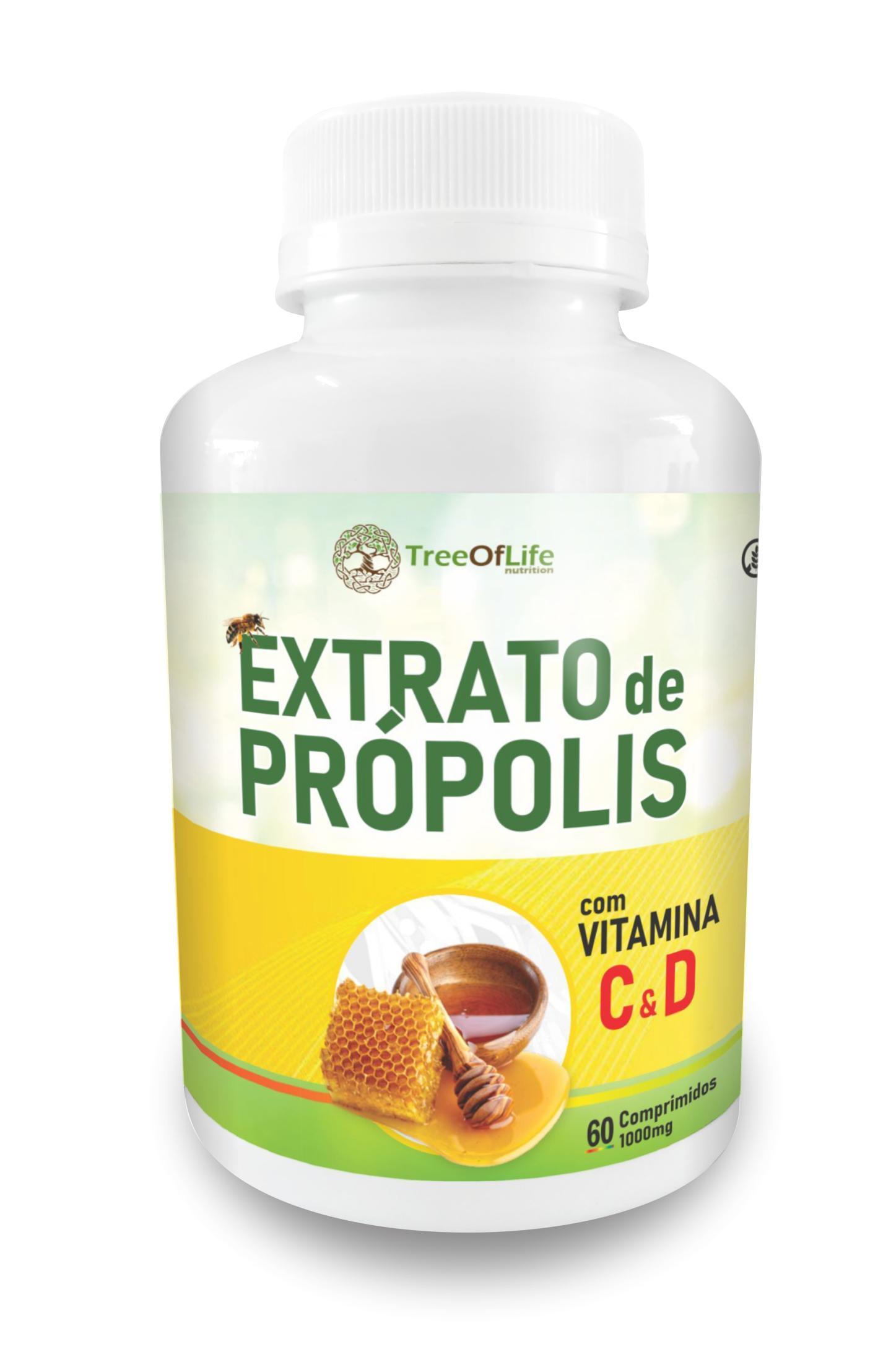 Miniatura Extrato De Própolis Vitamina C D 60 Comprimidos 1000Mg Tree