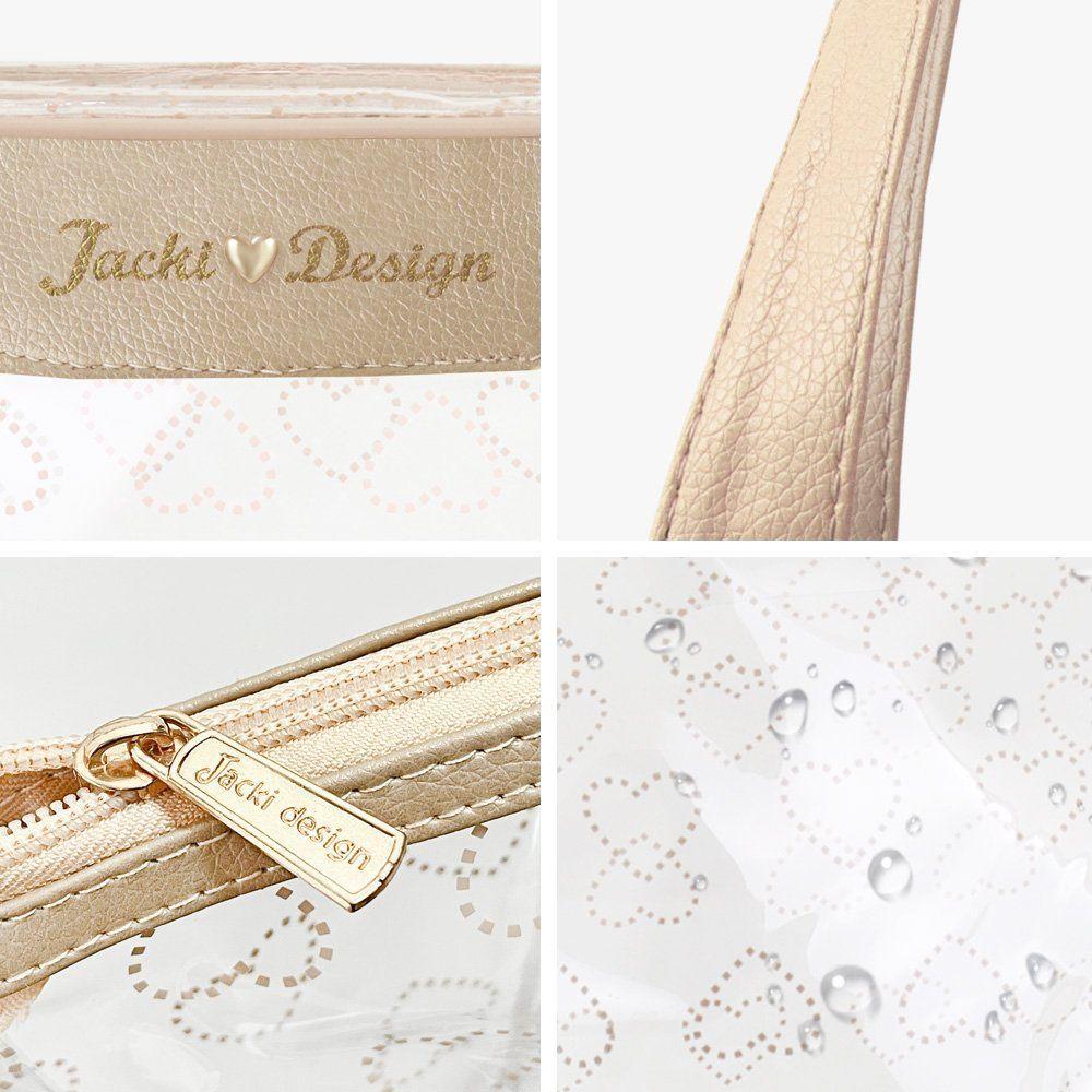 Miniatura Kit Bolsa E Nécessaire Transparente Love Dourado
