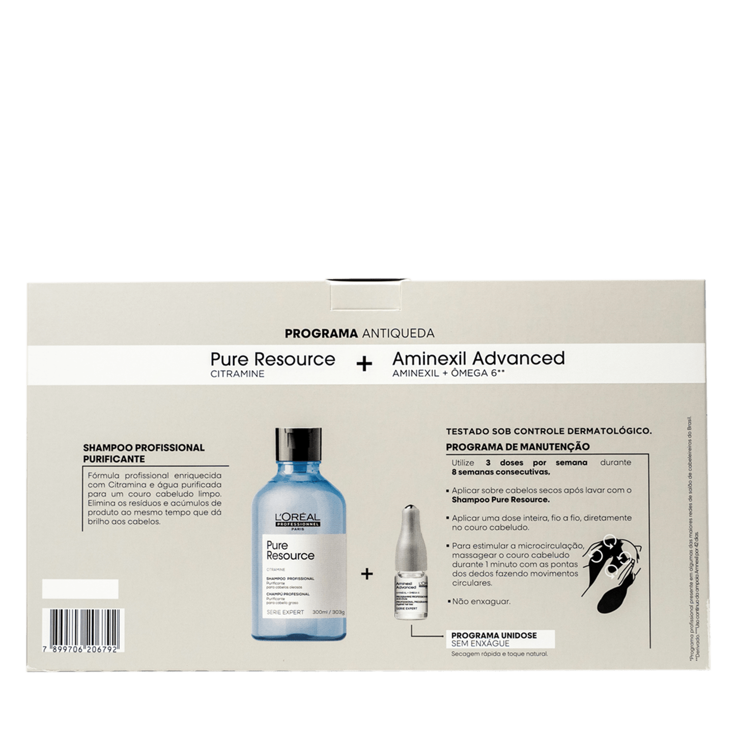 L'Oréal Professionnel Aminexil Advanced + Shampoo Pure Resource - Ampolas 20x6ml e Shampoo 300ml