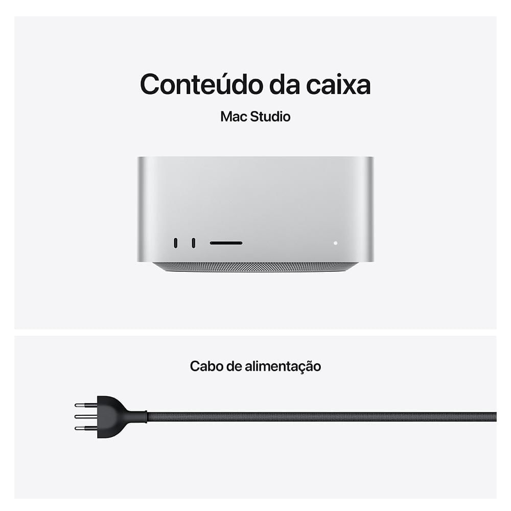 Apple MacBook Studio M4 Max (CPU de 14 núcleos, GPU de 32 núcleos, 36GB RAM, 512GB SSD) - Prateado Bivolt
