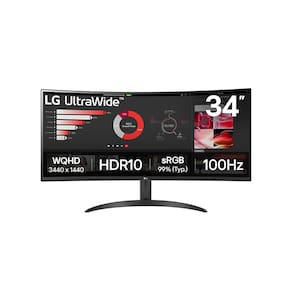 Miniatura Monitor Curvo 34” LG UltraWide WQHD 34WR50QK-B 100Hz HDR10 Preto