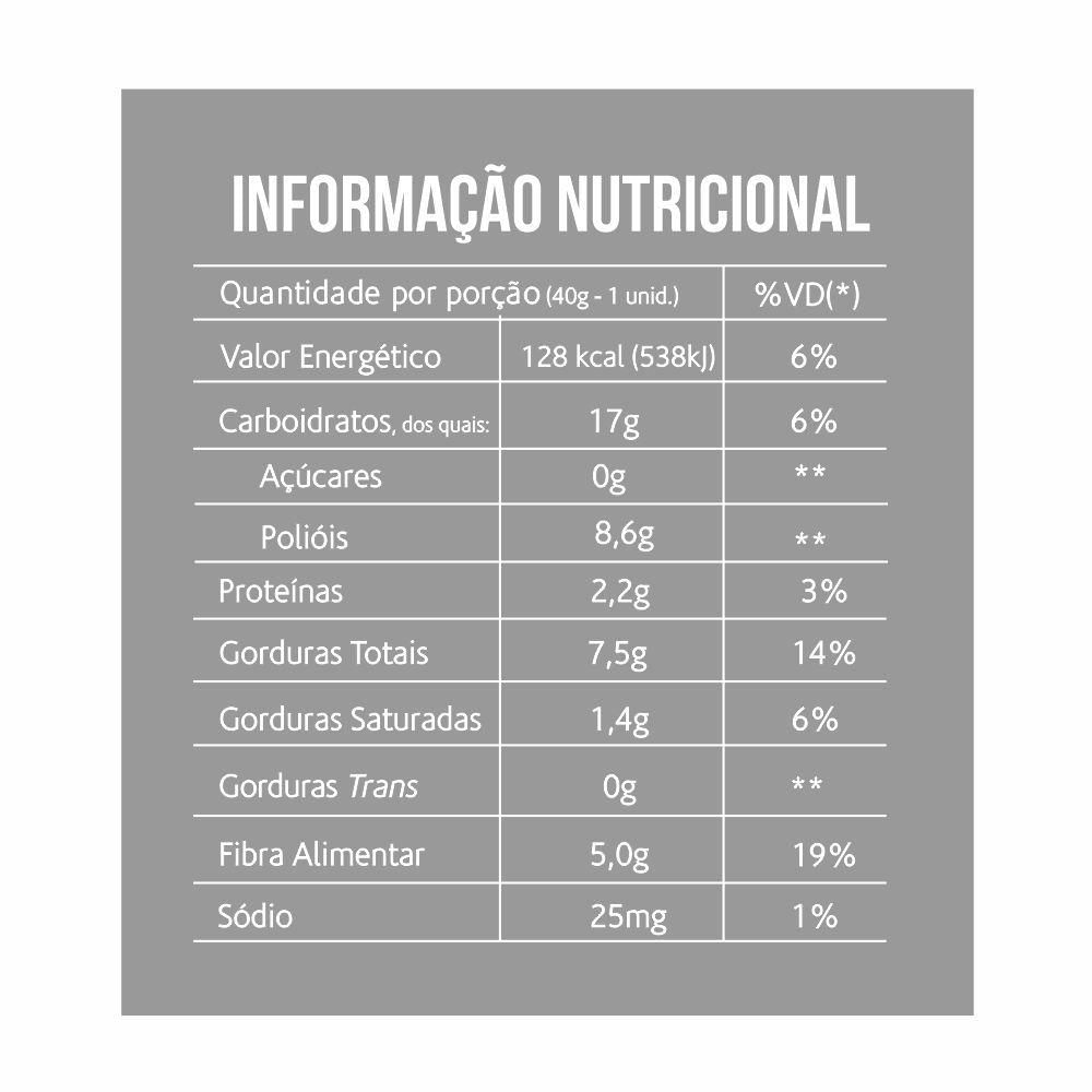 Miniatura Brownie Chocolate Com Nozes Zero Açucar 40G - Belive
