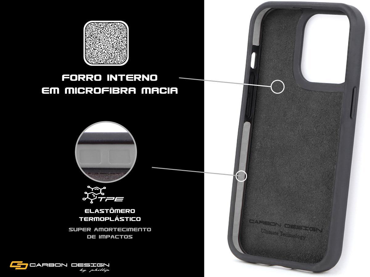 Para Iphone 13 Capa Case Capinha Fibra Carbono Real Premium