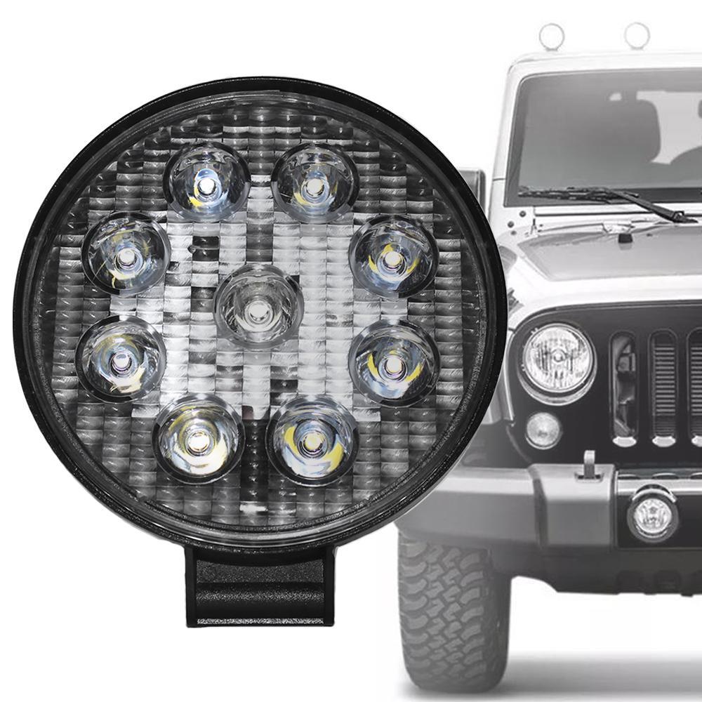 Miniatura 06Un Farol Milha Redondo 09 Led 27W 12/24V Caminhão Trator