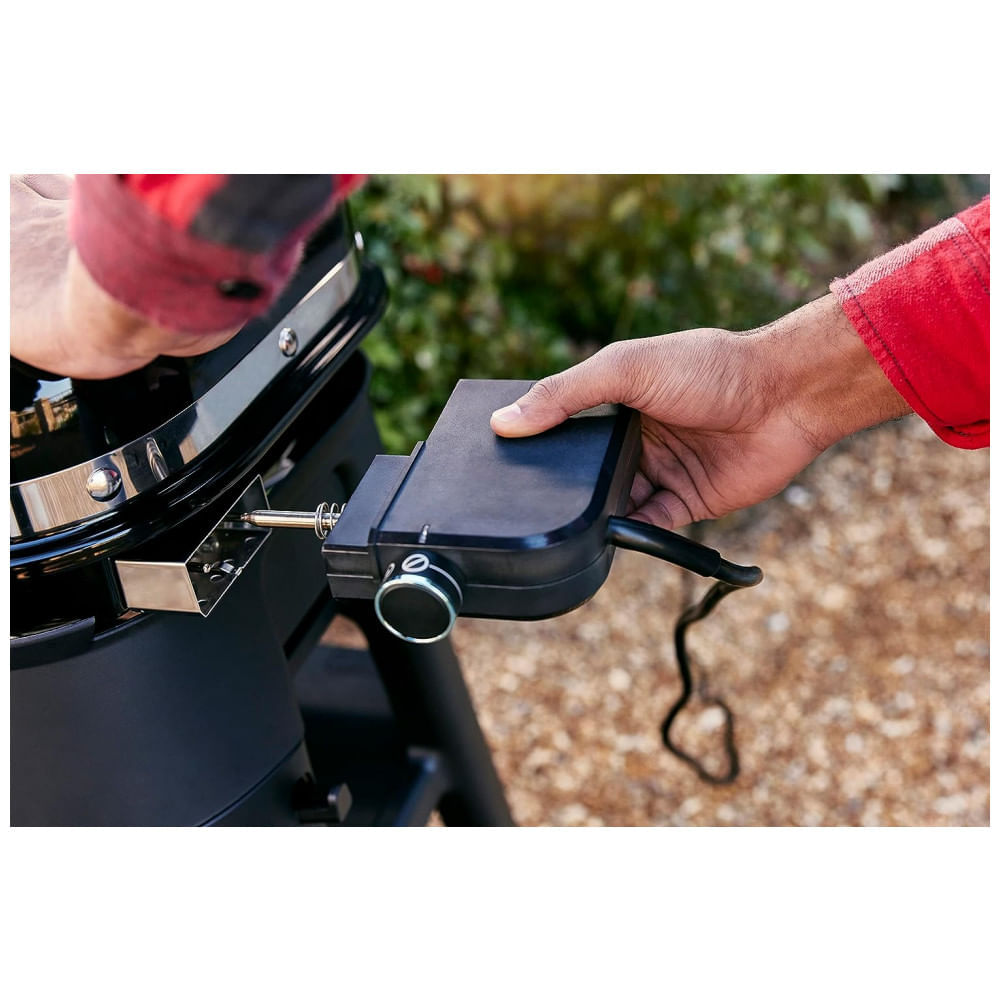 Miniatura Churrasqueira Elétrica Portátil Externa sem Suporte, 110V, Weber Lumin, Azul Claro