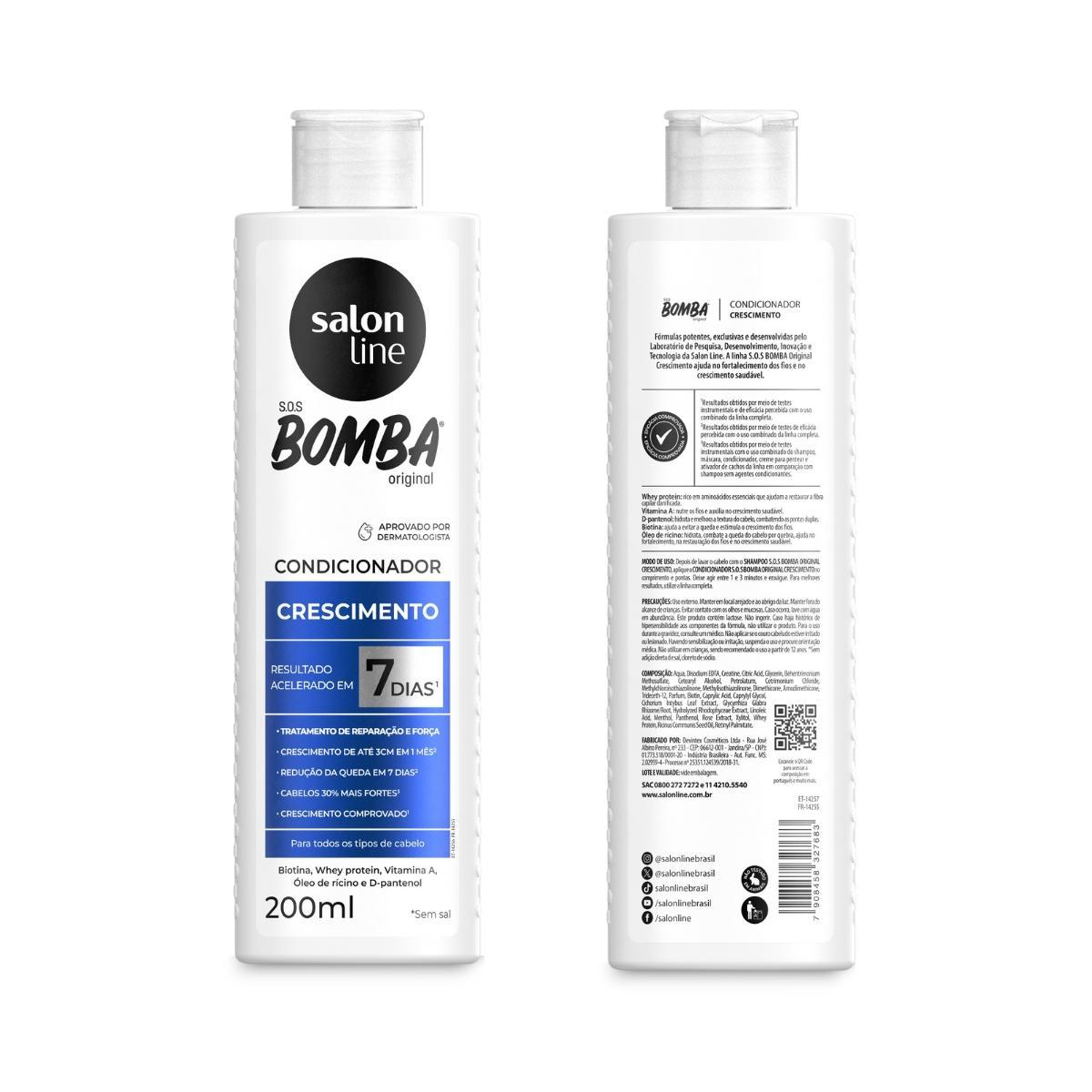Miniatura Kit Shampoo 300Ml + Condicionador 200Ml Sos Bomba Salon Line