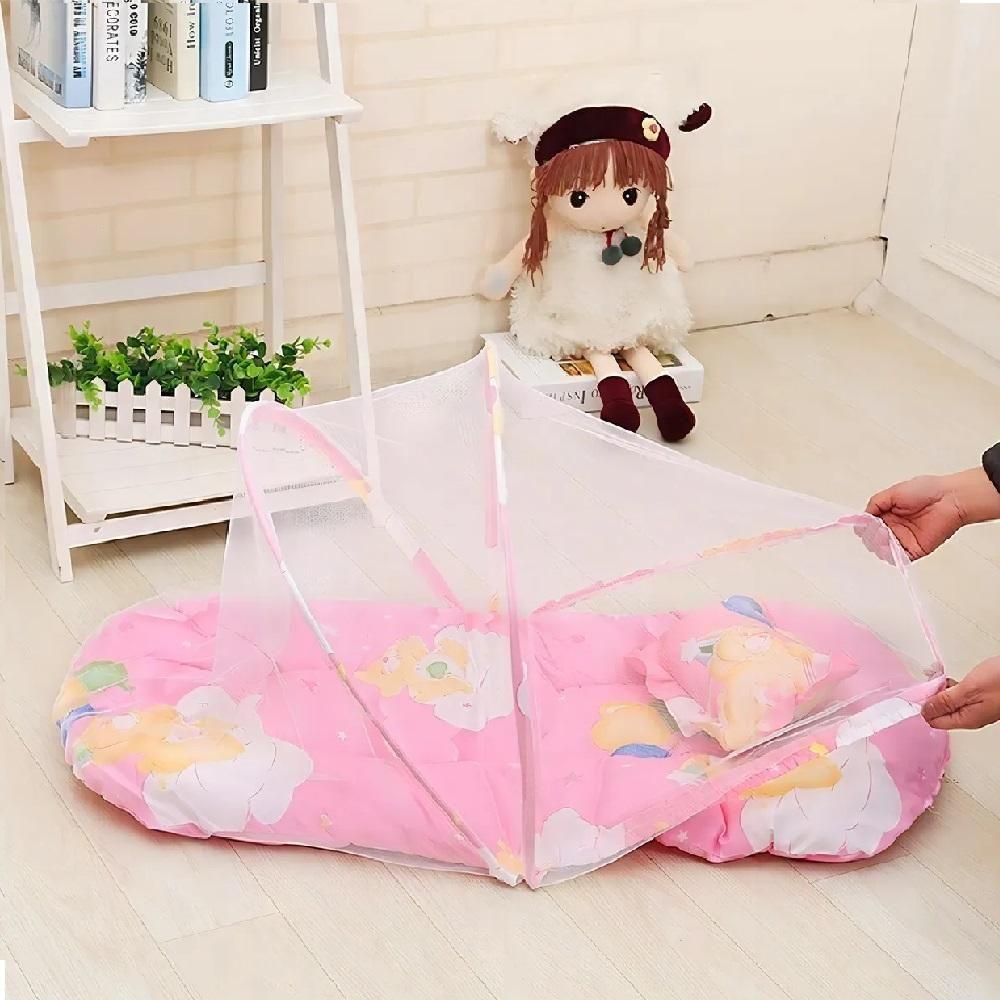Berco Mosquiteiro Barraca Mini Cama Colchonete Bebe Tenda Portatil Colchao Dobravel Ninho Infantil