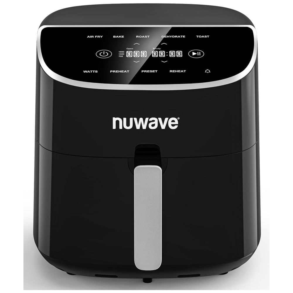 Miniatura Fritadeira Elétrica Air Fryer 7.5L com Tela Digital, Livre de PFAS, 100 Predefinições e 50 Memória, 110V 1800W, Nuwave, Preta 110v