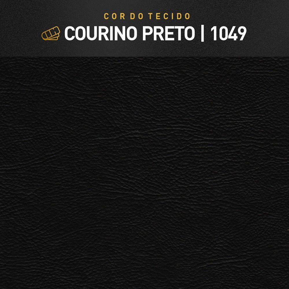 Miniatura Puff Banqueta Corino Gael Luxo Madeira Maciça Castellar Móbile Preto