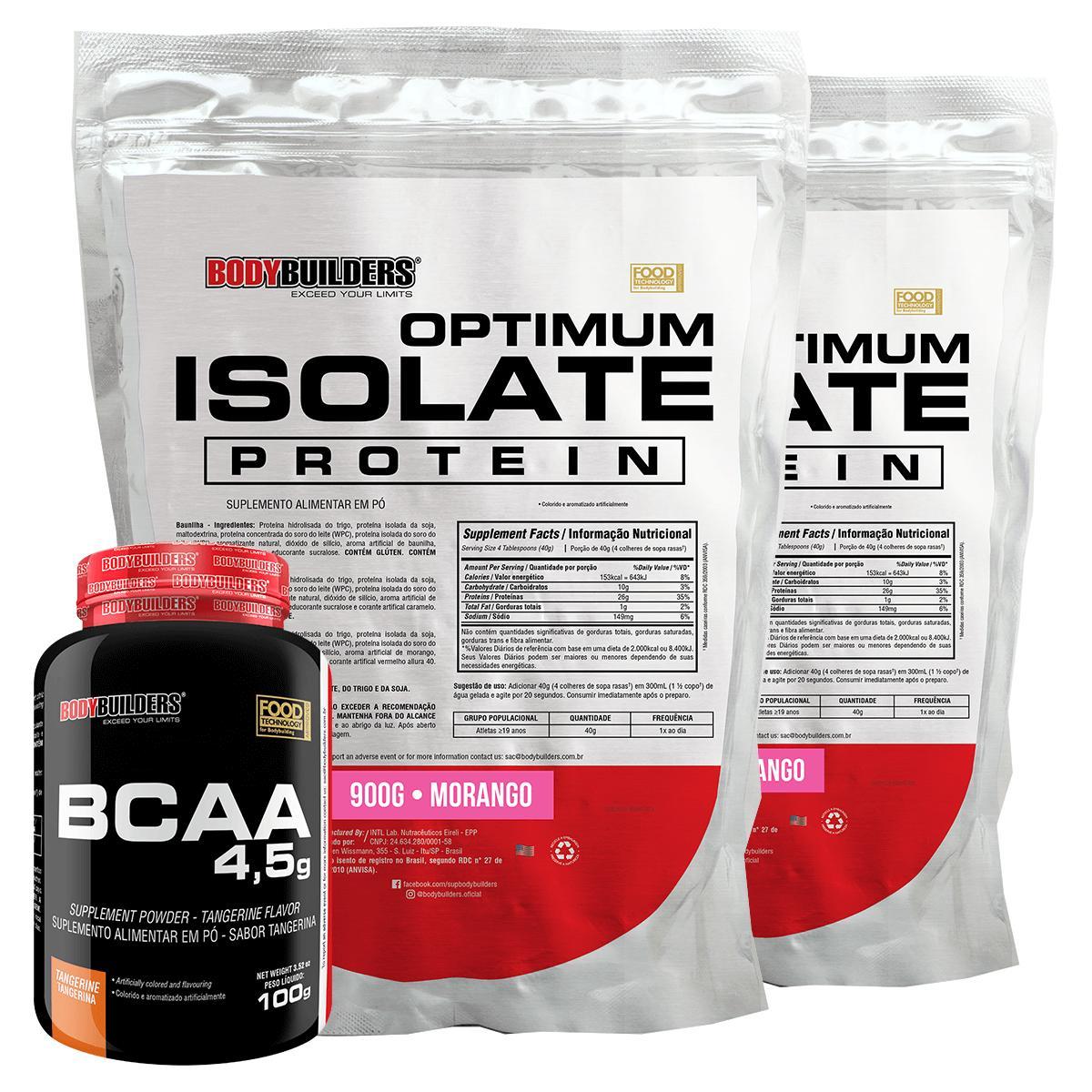 Miniatura Kit 2 Optimum Isolate Whey Protein 900G+ Bcaa 100G