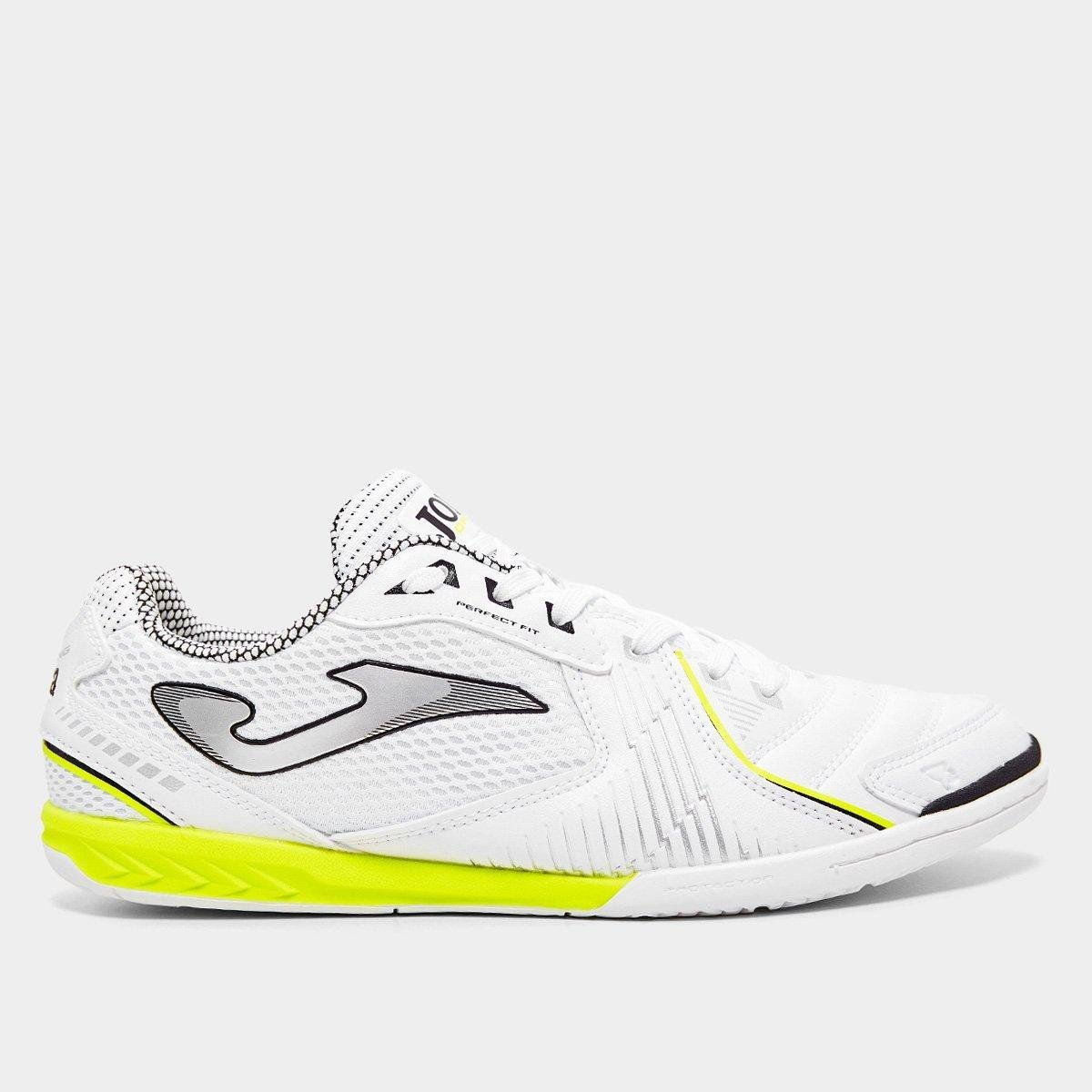 Miniatura Chuteira Futsal Joma Dribling IN Unissex Branco+Verde - 38