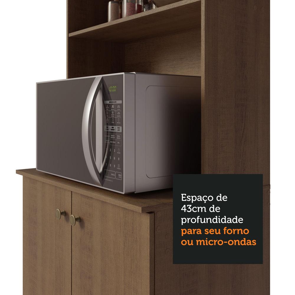 Miniatura Armário de Cozinha Compacta Quiosque 235cm Gourmet Madesa 01 Rustic
