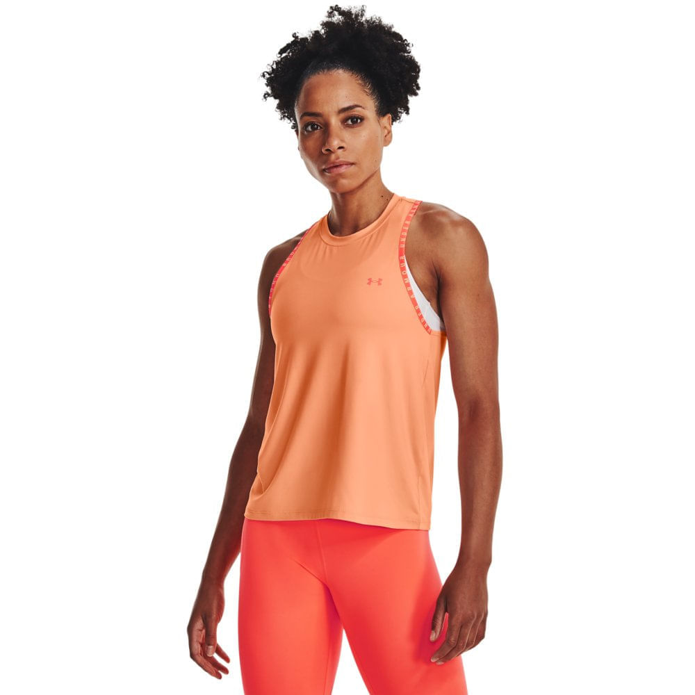 Miniatura Regata de Treino Feminina Under Armour Knockout Novelty Tank Laranja - G
