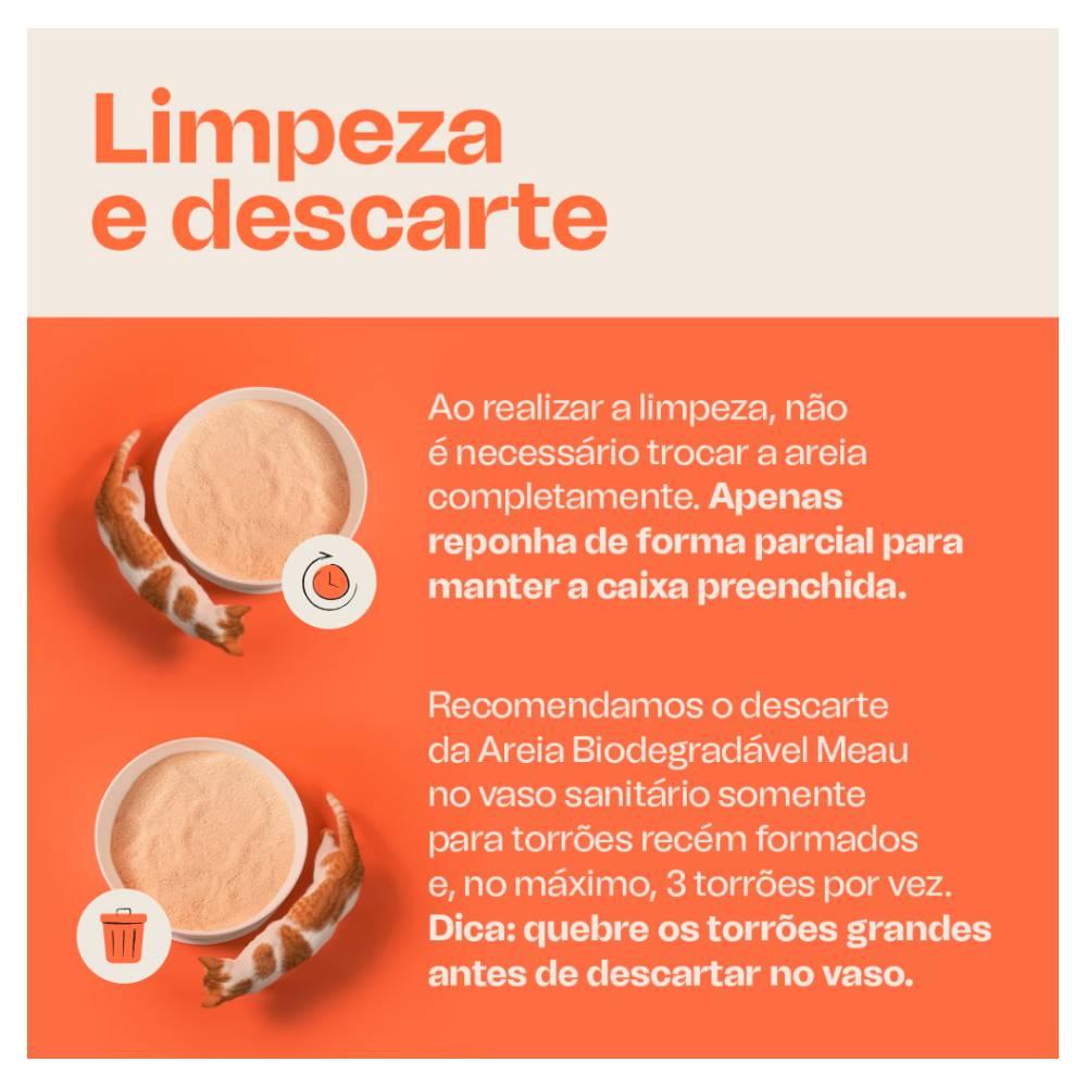 Areia Higiênica Meau Biodegradável Grãos Finos para Gatos - 12 Kg