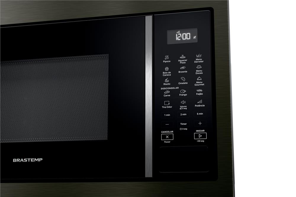 Miniatura Micro-ondas de Embutir Brastemp Eclipse Collection 32L com 18 Receitas Pre-Programadas e Design Sofisticado - BM146AP 110v
