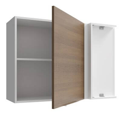 Armário Aéreo de Canto Madesa Stella 1 Porta Branco/Rustic Cor:Branco/Rustic