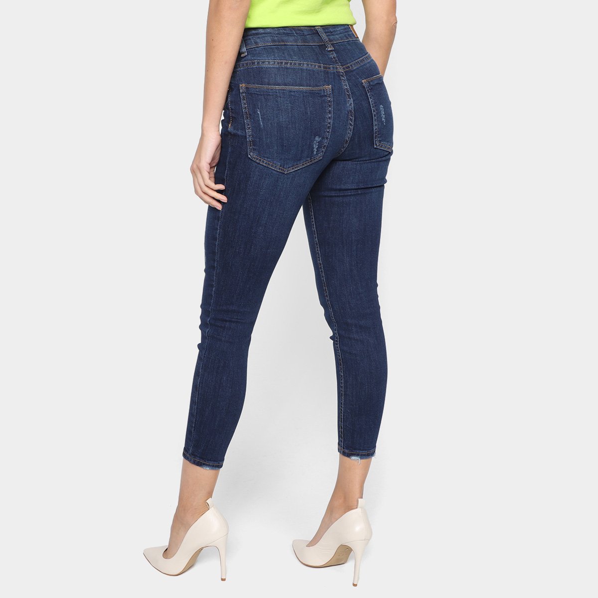 Miniatura Calça Jeans Hering Skinny Cintura Alta Feminina Azul - 36