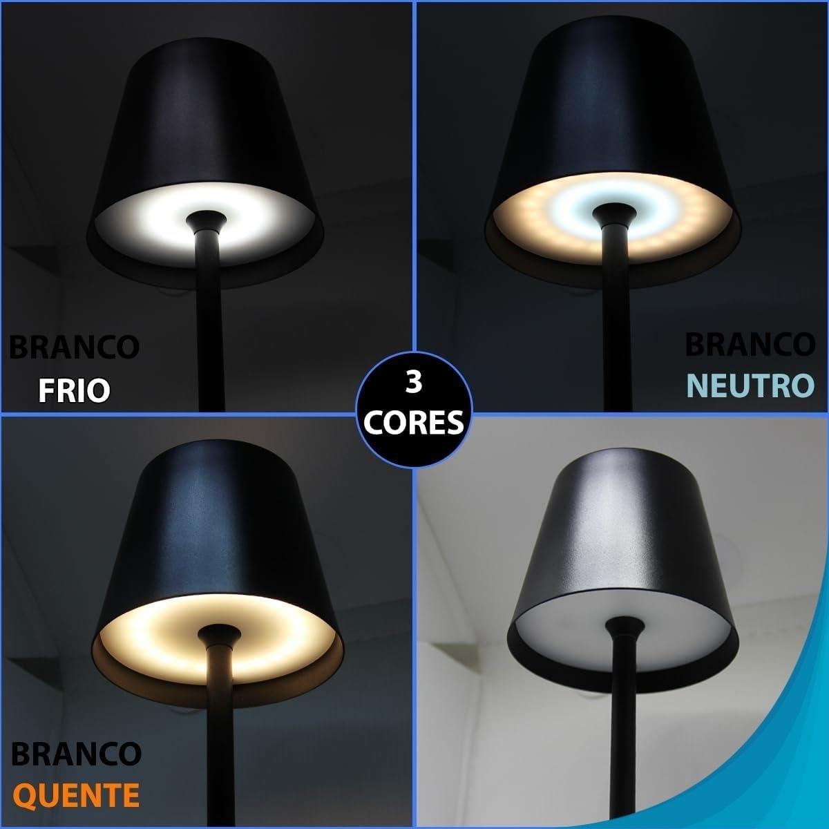 Miniatura Abajur Moderno Recarregável Usb C Luz Led Articulada Mesa