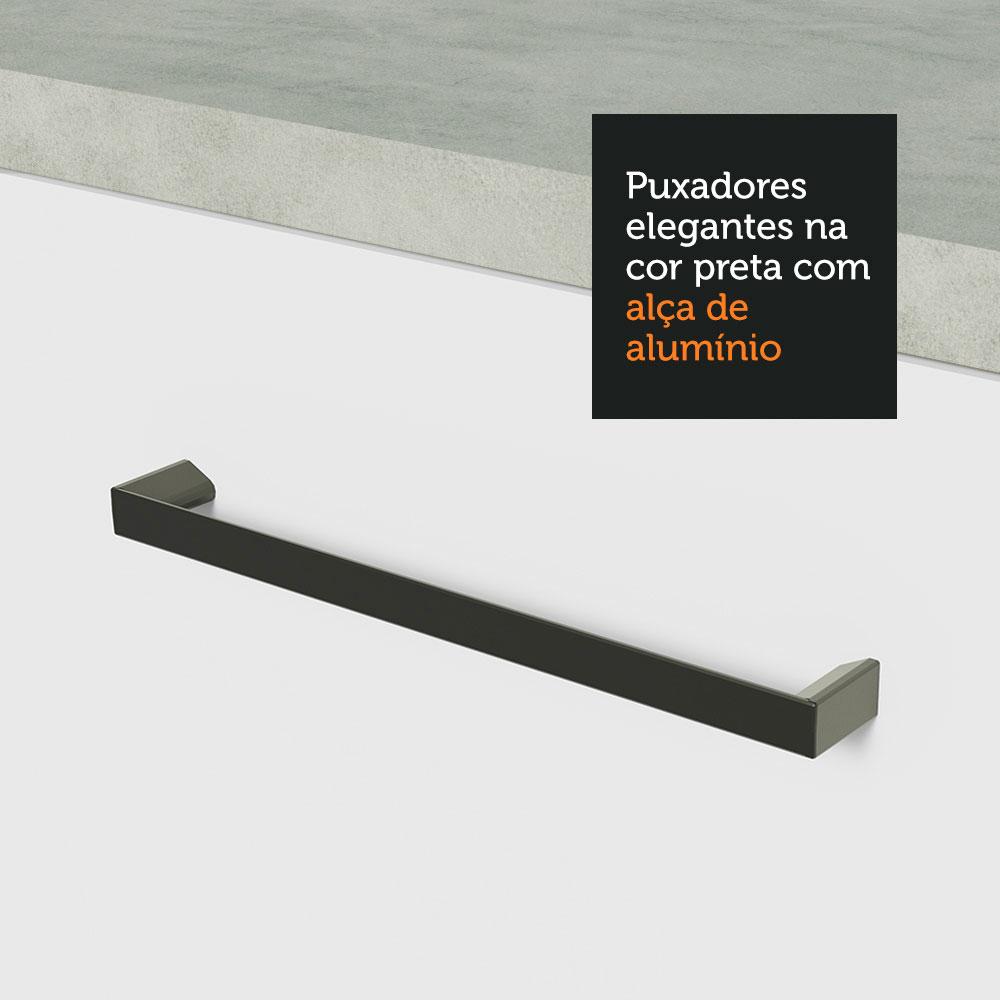 Kit com 2 Balcões e 2 Armários Aéreos Multiuso 200cm Agata Madesa Branco