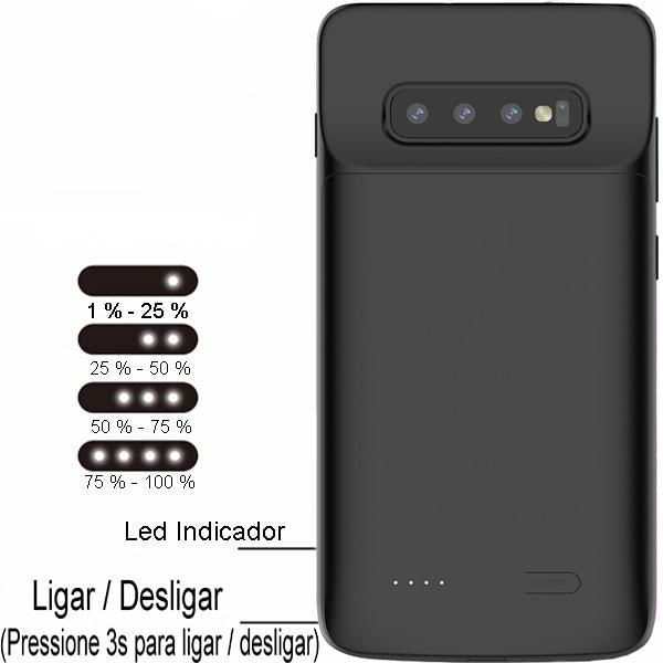 Capa Capinha Case Carregador Externo Galaxy S10 Plus + Mha