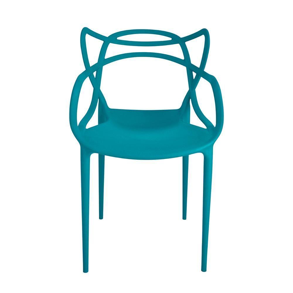 Miniatura Conjunto Mesa Branca 100cm Com 2 Cadeiras - Turquesa