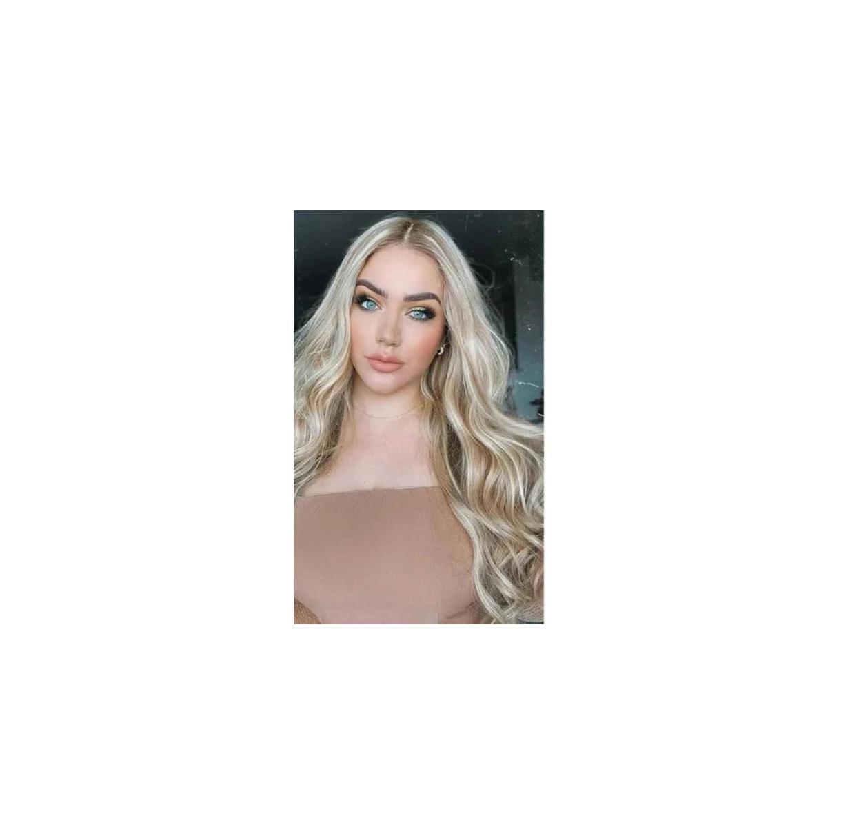 Miniatura Aplique Tic Tac Orgânico Meg Hair Ondulado Loiro Alongamento